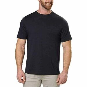 Kirkland Signature Mens Black Crew Neck T-Shirt M 100% Cotton Comfortable & Dura